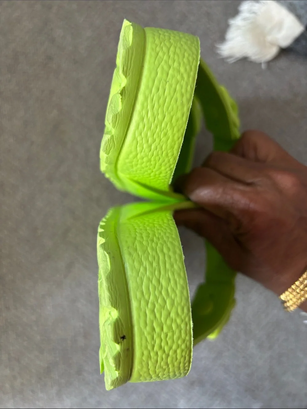 Birkenstock Kids Neon Lime Two-Strap Slide Sandals